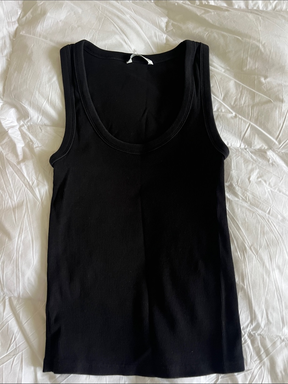 Zara Black Ribbed Tank Top Medium NWOT